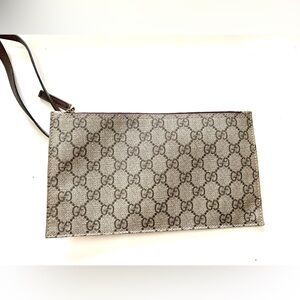 Gucci canvas pouch/wristlet